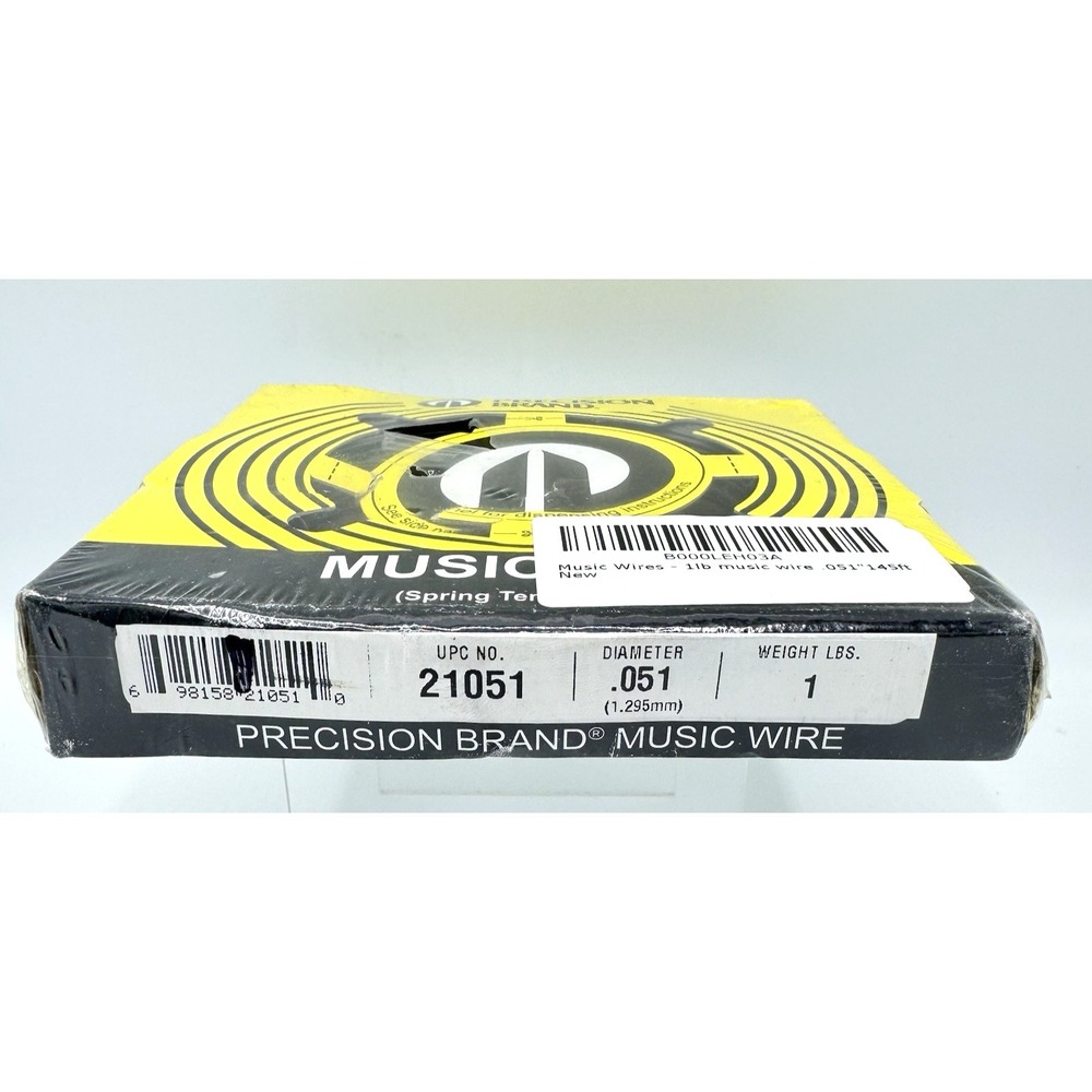 Precision Brand 21051 Music Wire .051 Spring Tempered 1 lb Roll Steel Wire